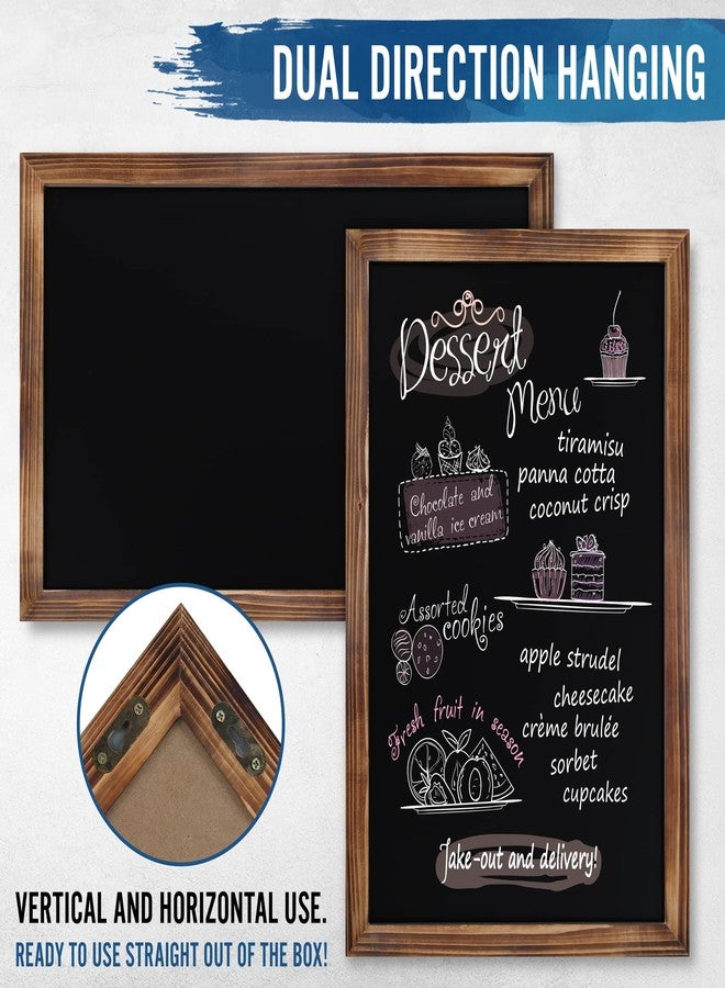 HBCY كريشونز سبورة حائط من الخشب الصلب البني المحروق من إتش بي سي واي كرييشنز، مقاس 11 × 17 بوصة، سطح مغناطيسي، ديكور منزلي، قوائم طعام للمطاعم والمقاهي، سبورة، تتضمن طباشير وممحاة وأدوات تعليق - Image 3