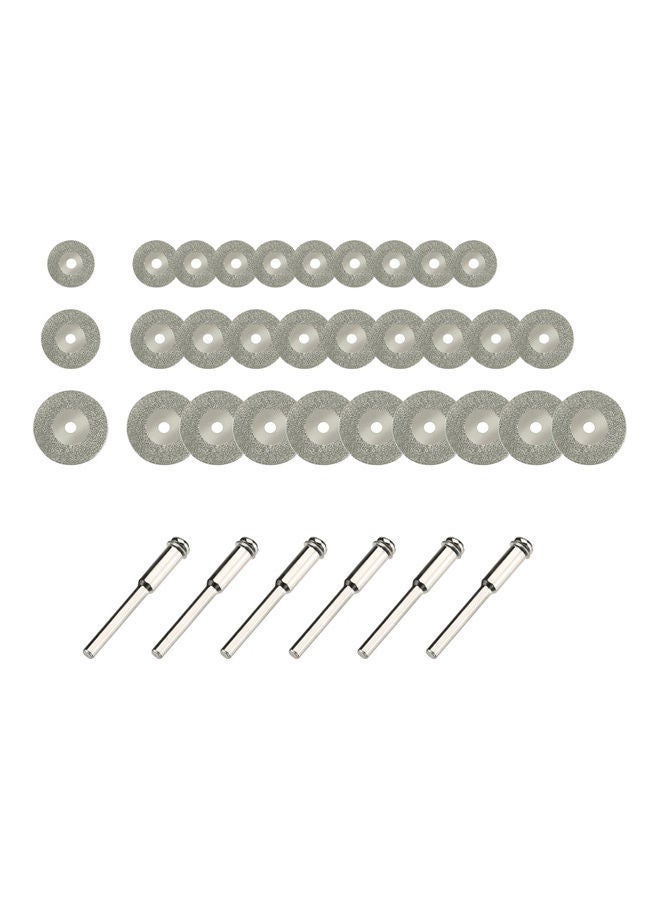 NIBEMINENT 36-Piece Diamond Cutting Wheels and Connection Shanks Set Silver  - Image 1