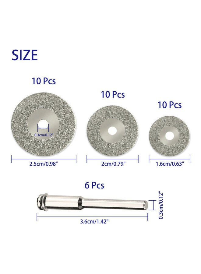 NIBEMINENT 36-Piece Diamond Cutting Wheels and Connection Shanks Set Silver  - Image 3