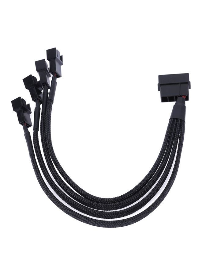 NIBEMINENT 4-Pin Molex Male To PWM Extension Adapter Cable Black - Image 1
