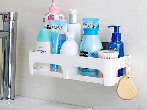 Inditradition Multipurpose Bathroom Shelf, Wall Hanging Storage Rack | with Self Adhesive Magic Sticker (Random Colour) (Pack of 3) - Image 3