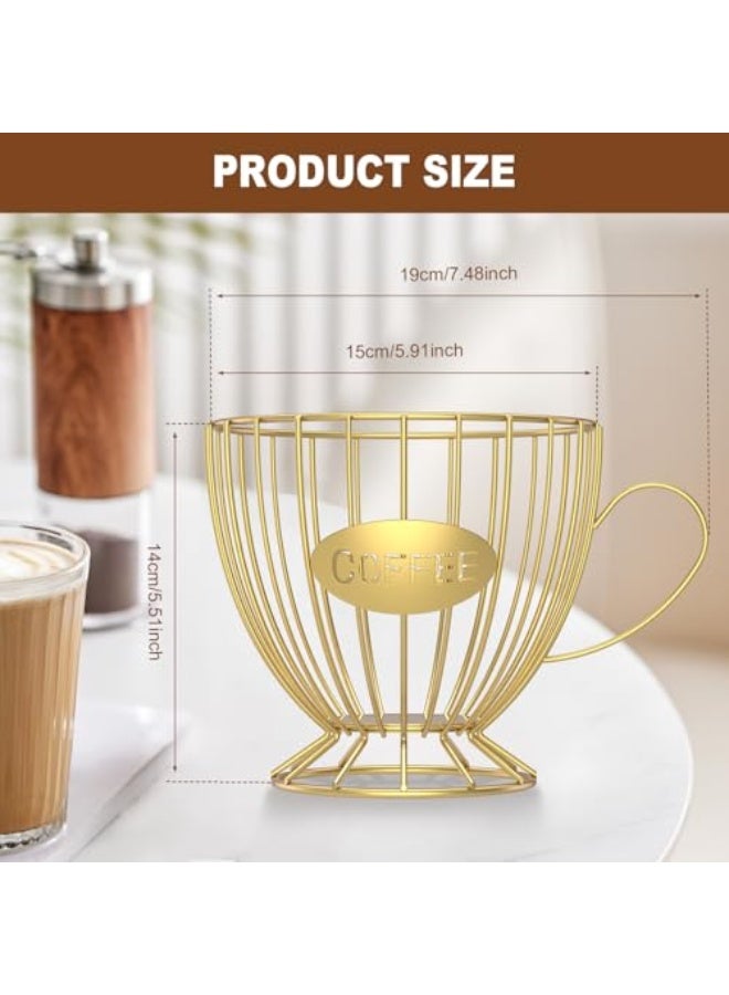 Nadrab 1PCS Coffee Pod Holder for Counter, Large Capacity Black Wire Coffee Pod Storage, Large Capacity Cup Holder, Modern Coffee Basket Decor for Kitchen Countertop Espresso Capsules - Image 3