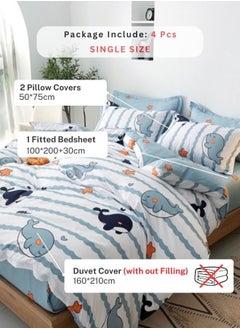 LUNA Home Single size 4 pcs duvet cover set. Reversible style bedding set without filler.  - Image 2