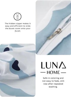 LUNA Home Single size 4 pcs duvet cover set. Reversible style bedding set without filler.  - Image 5
