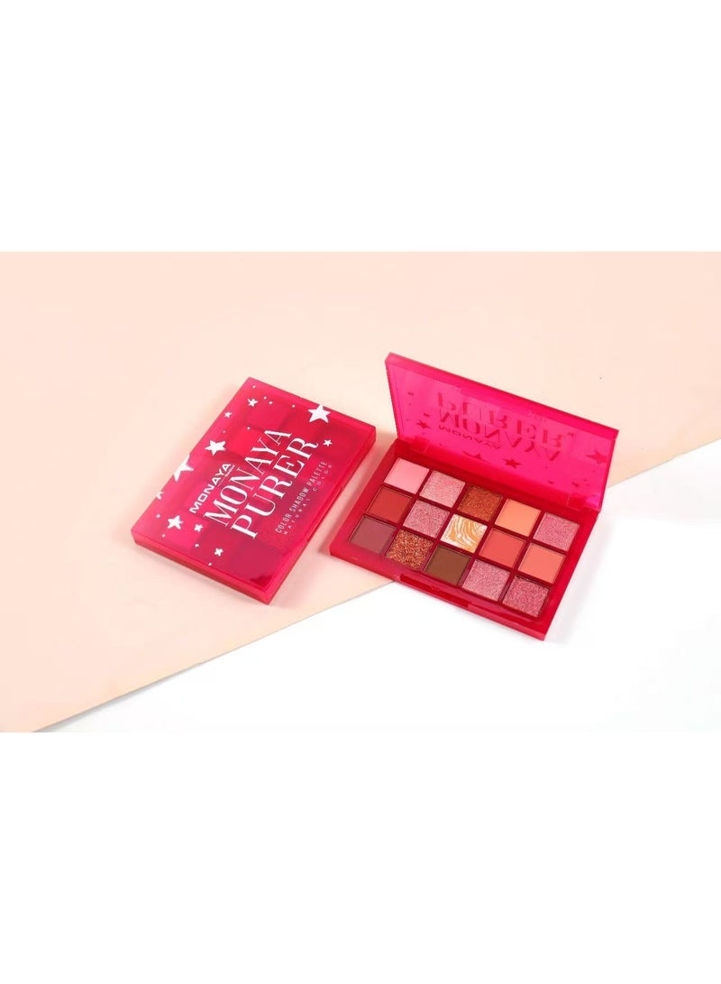Monaya Y004 Purer Palette Shadow, Palette Long-Lasting Blendable Natural Colors, Make Up Eye Shadows, Cosmetics Gift Kit - 15 Color - Image 4