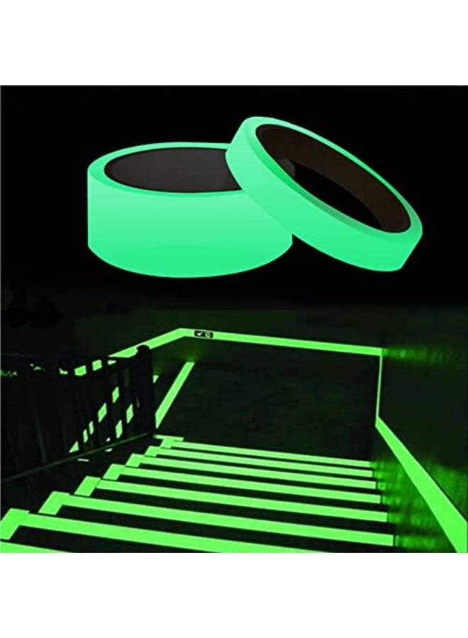 BNBNMA Luminous Warning Tape, Green Luminous Self-Adhesive Tape, Luminous Adhesive Tapes Fluorescen (16.4 FT,0.39in) - Image 1
