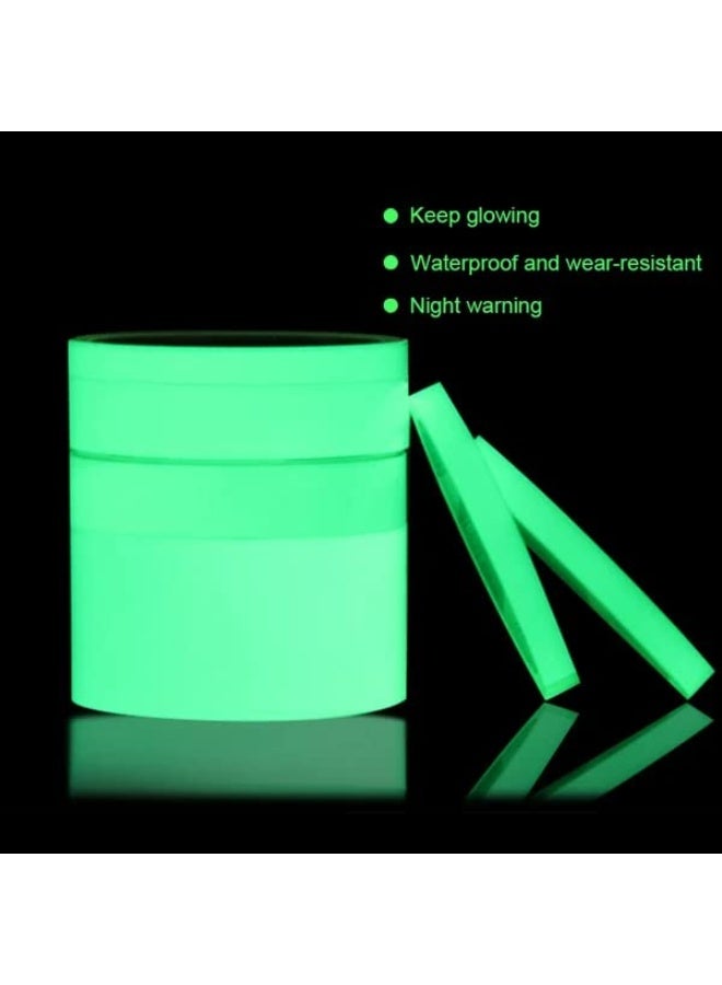 BNBNMA Luminous Warning Tape, Green Luminous Self-Adhesive Tape, Luminous Adhesive Tapes Fluorescen (16.4 FT,0.39in) - Image 2