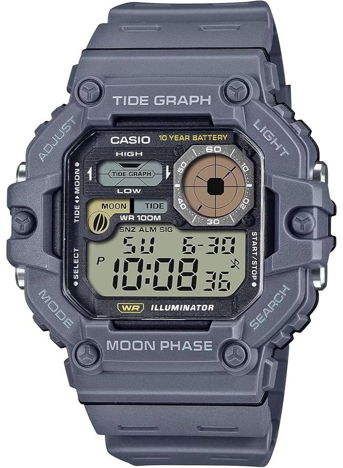 Casio Men's Marine Sports Digital Watch – Grey Dial, Black Resin Strap
