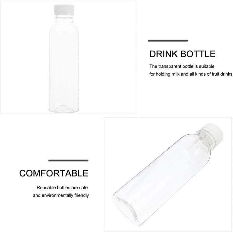 woobles Sensory Bottles 30pcs Plastic Bottles Reusable Clear Disposable Milk Bulk Containers Smoothie Bottles with Lids for Water Juicing Catering Takeout Bottles 250ml Bottle - Image 2