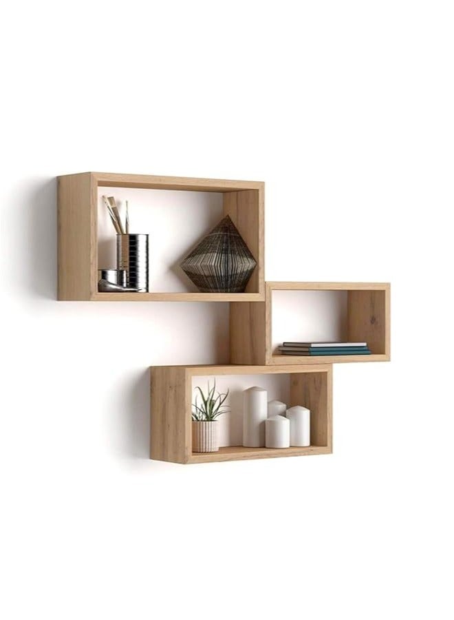 RECTANGULAR FLOATING WALL  SHELVES CUBE 3PCS SET  - Image 1