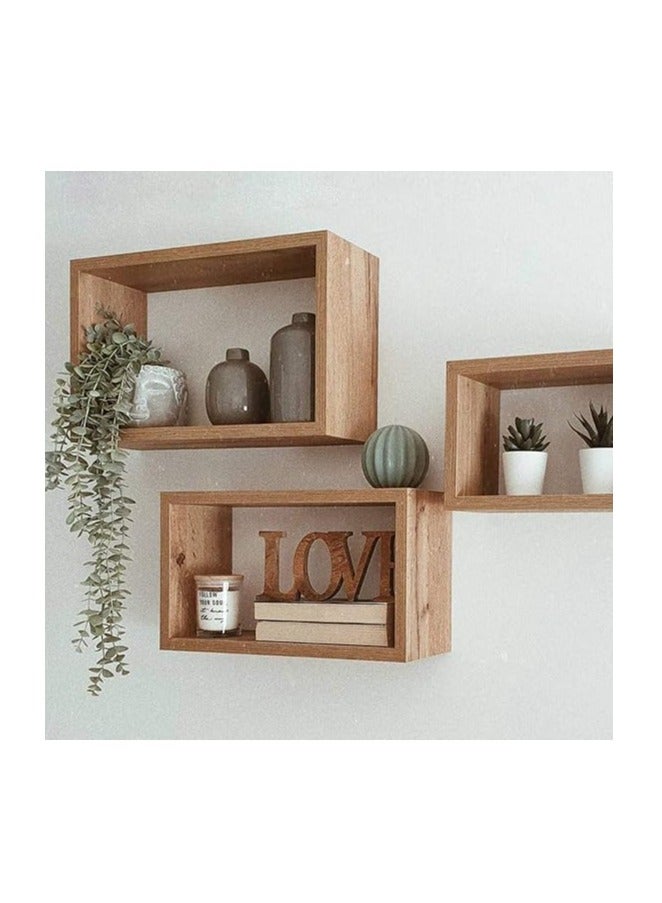 RECTANGULAR FLOATING WALL  SHELVES CUBE 3PCS SET  - Image 2