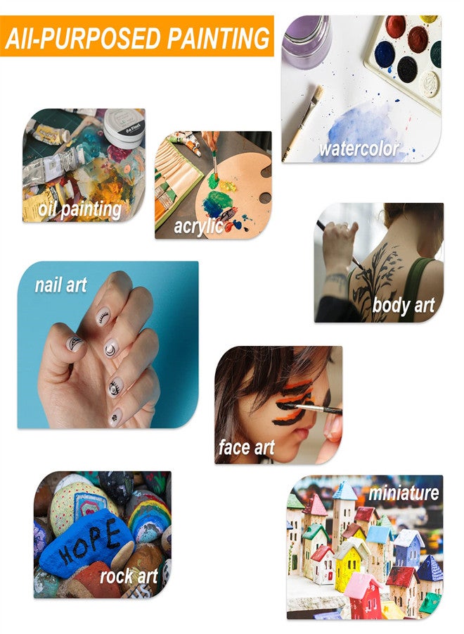 Zikra 12 Pcs Fine Detail Paint Brush Set Professional Miniature Painting Brushes Watercolor Detailing Paints Brushes for Acrylic Oil Models Warhammer Model Painting Nail Brown - Image 2