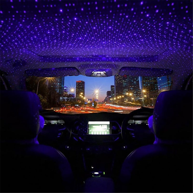 woobles Luminous Ride - Car Roof LED Lights, Mini USB LED Car Interior Roof Star Night Light Projector Atmosphere Galaxy Lamp (Purple) - Image 4