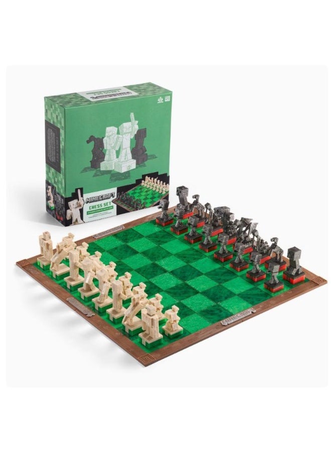 Minecraft theme board game chess mc game peripheral Steve Coolie is afraid of character doll model toy - Image 1