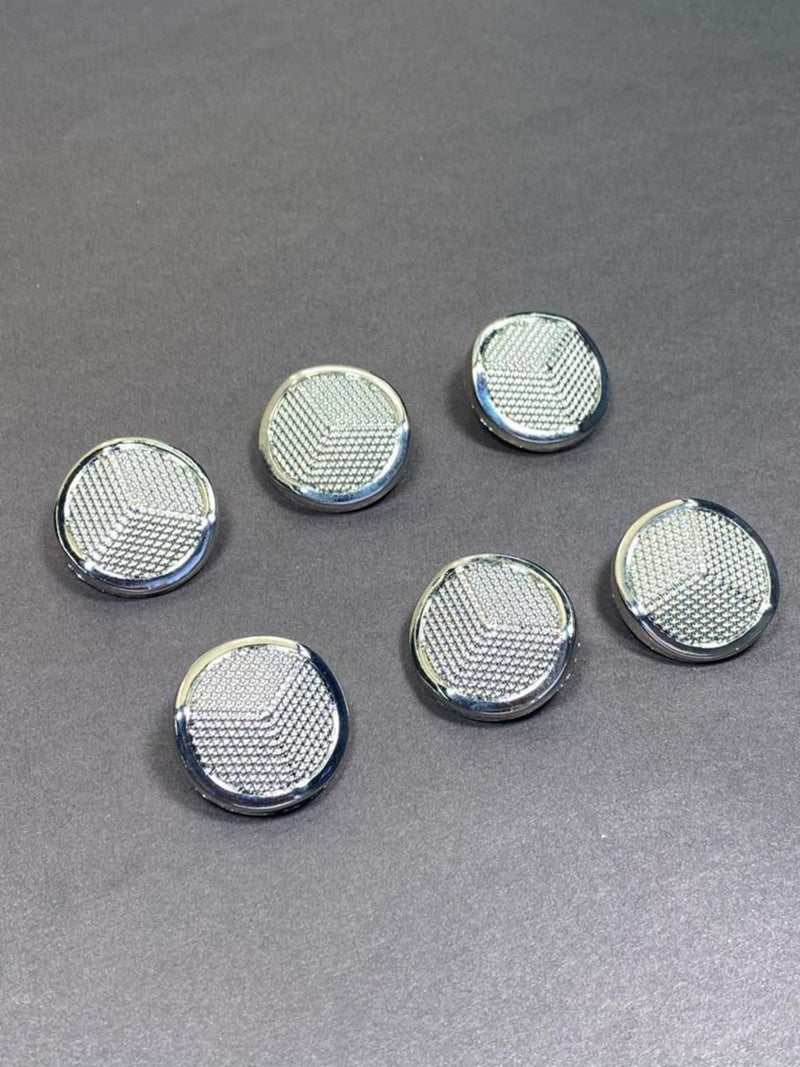 Karan Tuhafiye Karan Haberdashery Cardigan Vest Length Button Metallized (Plastic) Button Silver 18 cm Set of 6 - Image 3