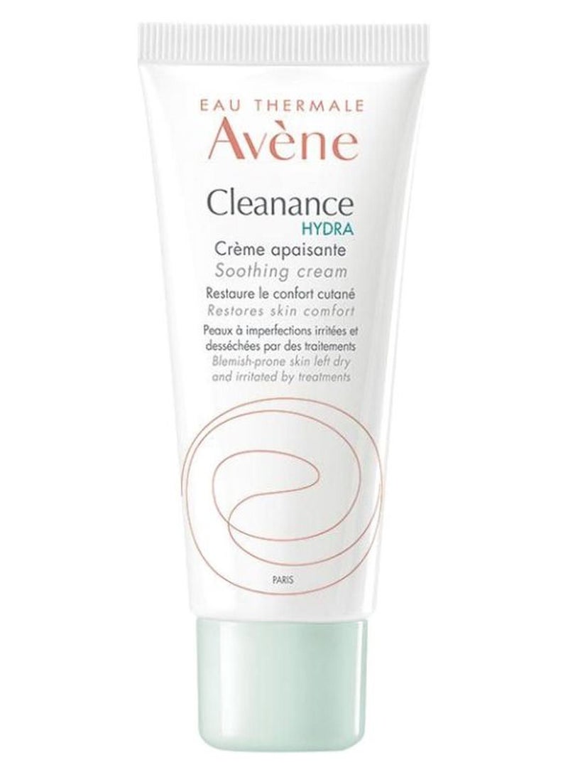 Avene Cleanance Hydra Soothing Cream 40ml – Compensating Moisture for Acne-Treated Skin, Dextran Sulfate And Glycoleol, Non-Greasy And Nourishing for Anti-Acne Medication Dryness Relief 40ml 40ml - Image 1