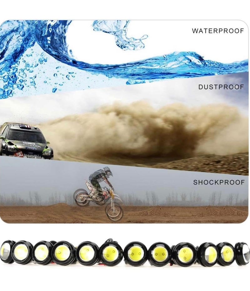 AUTO MT 18mm Eagle Eye Led Lights High Power 9W Red Daytime Running Light Car Motorcycle DRL Car Accessories Marker Light Fog Lamp Backup Marker Light (10PC WHITE 18MM 9W Eagle Eye Led Lights) - Image 5