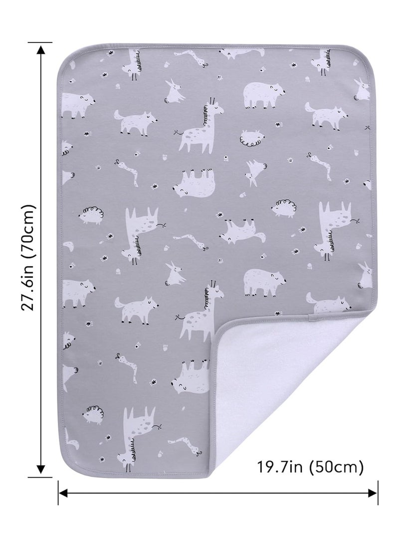 LAT LEE AND TOWN 2 Piece Diaper Changing Pad Soft Cotton Waterproof Baby Changing Pad Liners Portable Changing Mat (L, White)  - Image 2