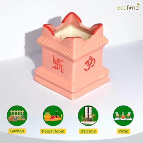 ecofynd 6 inches Tulsi Ceramic Plant Pots, Flower Pot with Drainage Hole, Decorative Modern Indoor Planters, Home Garden Decor for Living Room Bedroom Interior (Pink,CPOT016-06) - Image 3