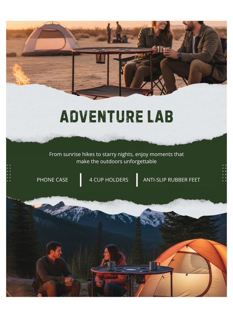 Adventure Lab Portable Folding Camping Table, Lightweight Aluminum Outdoor Picnic Table with Carry Bag, Compact Collapsible Table for Camping, Beach, Hiking & BBQ - Image 3