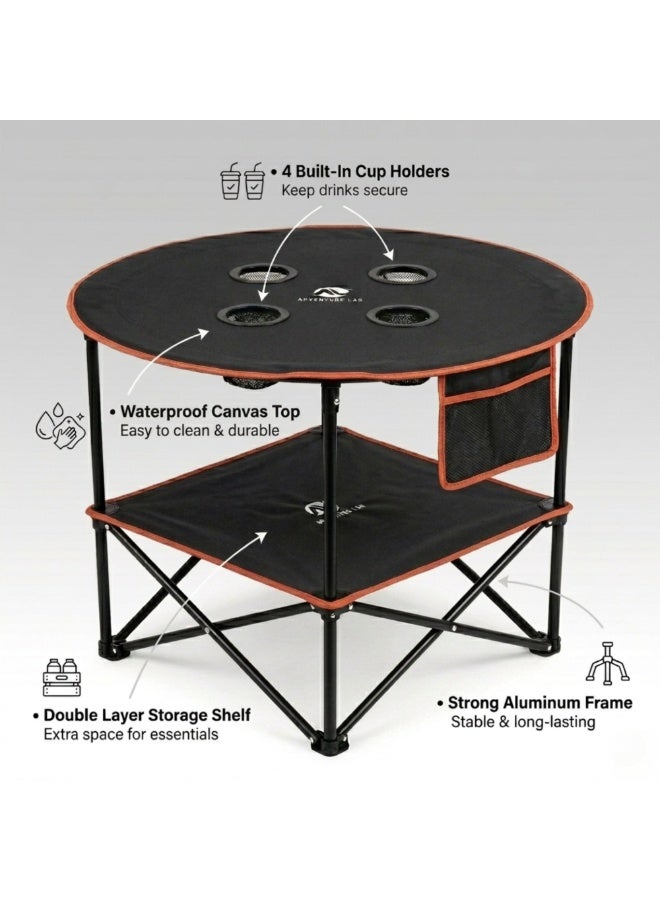 Adventure Lab Portable Folding Camping Table, Lightweight Aluminum Outdoor Picnic Table with Carry Bag, Compact Collapsible Table for Camping, Beach, Hiking & BBQ - Image 3