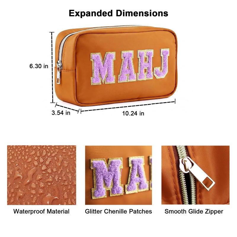 Fzkaly Mahjong Tile Bag â€“ Brown Waterproof American Mahjong Case for 166 Standard Tiles, Portable Empty Zipper Carrying Bag for Game Night & Travel (Bag Only) - Image 5