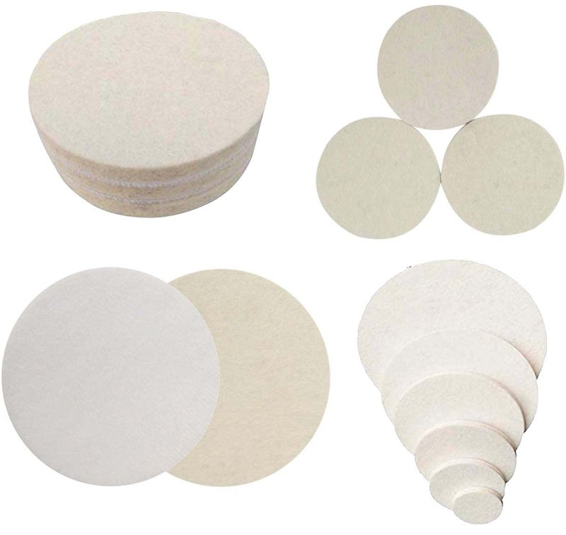 DIY Crafts 5 Pcs, 4" inch Felt Pad Only, Only Felt Pad Hoop Loop For Cerium Oxide Powder/TREO 2.5microns/1.75oz Polishing Powder Felt Pad Polishing Wheel Pad Drill A (5 Pcs, 4" inch Felt Pad Only) - Image 1