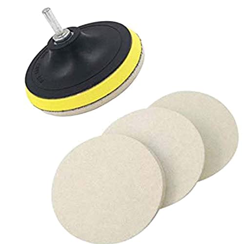 DIY Crafts 5 Pcs, 4" inch Felt Pad Only, Only Felt Pad Hoop Loop For Cerium Oxide Powder/TREO 2.5microns/1.75oz Polishing Powder Felt Pad Polishing Wheel Pad Drill A (5 Pcs, 4" inch Felt Pad Only) - Image 4