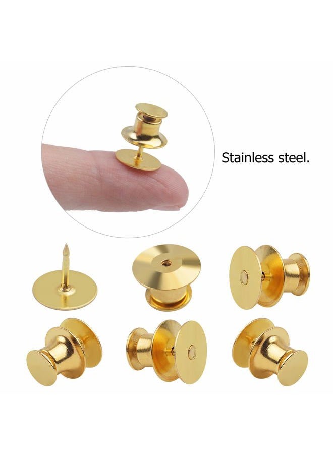 Aylifu Tie Tacks and Clutch Backs Set, 30 Pieces Metal Pin Backs Locking Pin Keepers with 30 Pieces 10mm Tie Tacks Blank Pins (Gold)- No Tool Required - Image 4