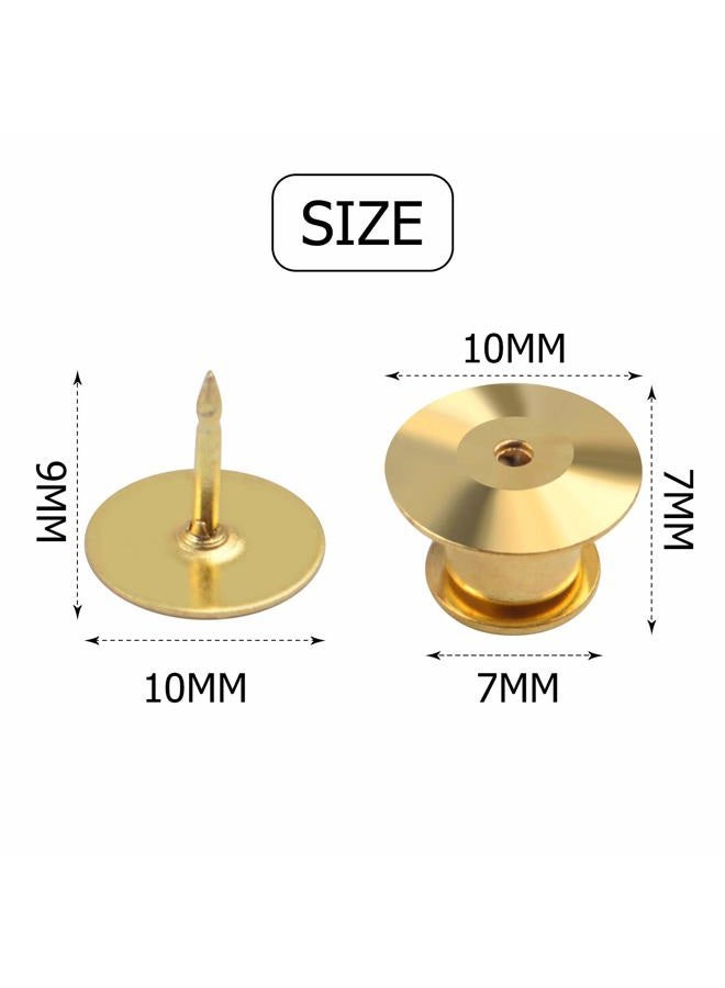 Aylifu Tie Tacks and Clutch Backs Set, 30 Pieces Metal Pin Backs Locking Pin Keepers with 30 Pieces 10mm Tie Tacks Blank Pins (Gold)- No Tool Required - Image 3