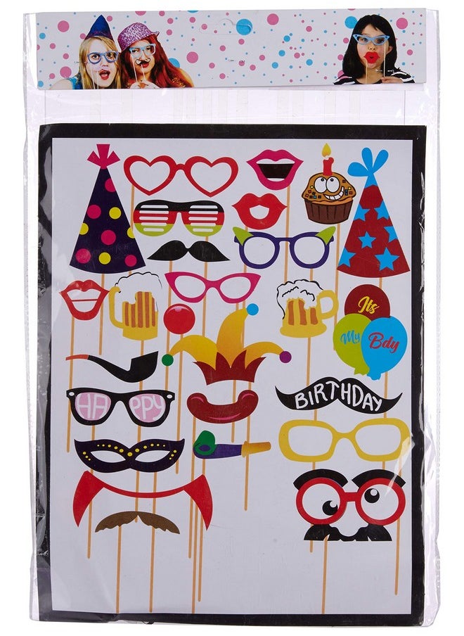 Negi - Negi Paper Birthday Photo Booth, Multicolour, 26 Pieces - Image 1