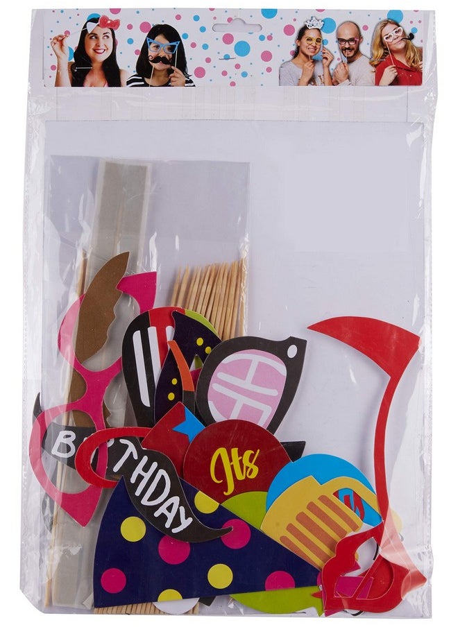 Negi - Negi Paper Birthday Photo Booth, Multicolour, 26 Pieces - Image 1