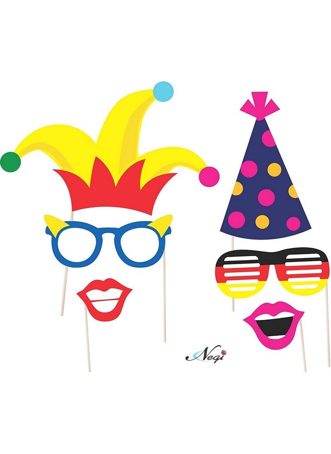 Negi - Negi Paper Birthday Photo Booth, Multicolour, 26 Pieces - Image 1