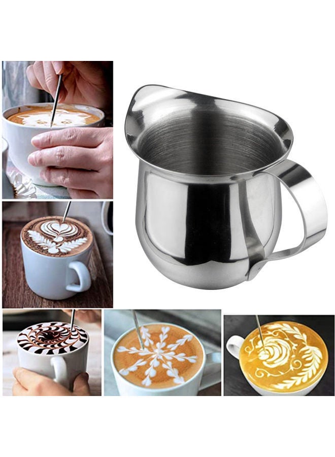 NIBEMINENT Milk Frothing Pitcher 240ml Silver 12.00 x 8.00 8.00cm  - Image 3