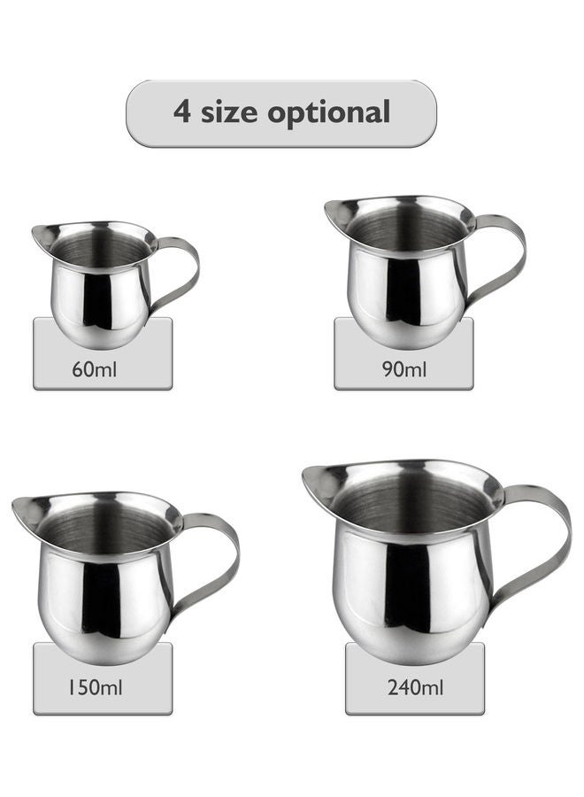 NIBEMINENT Milk Frothing Pitcher 240ml Silver 12.00 x 8.00 8.00cm  - Image 2