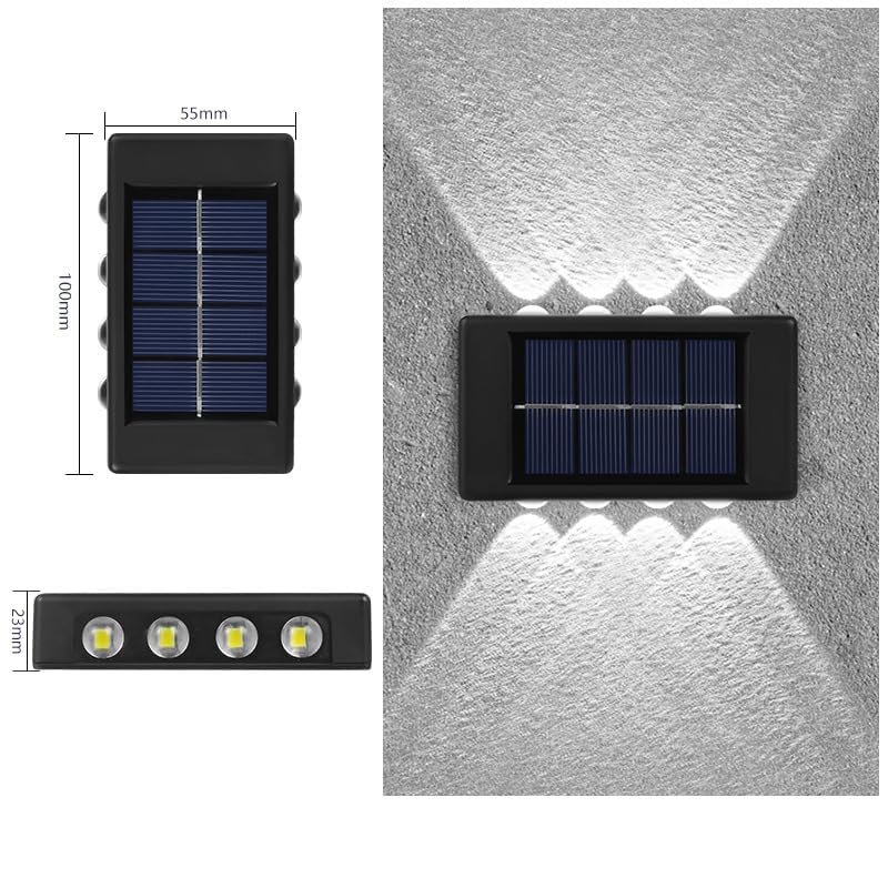 TECH LOGO ELECTRONICS 2025 New Solar Wall Lights Small Fence Lights Solar Powered Up Down LED Porch Light Luces Solares para Exteriores Garden Lights Outdoor Solar Landscape Lights-WARM YELLOW (2 WAY SOLAR LIGHT, 4) - Image 3