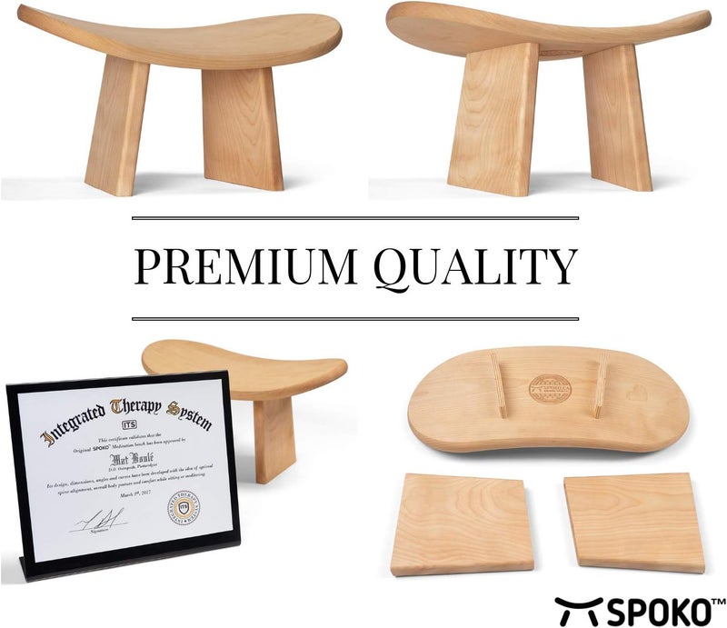 SPOKO Meditation Bench Chair, Travel Version, The Original Posture Certified Wood Kneeling Stool, Best Ergonomic Wooden Chair, Perfect Seat for Yoga, Prayer, Seiza - Image 3