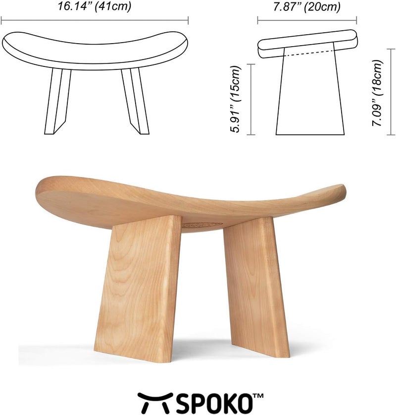 SPOKO Meditation Bench Chair, Travel Version, The Original Posture Certified Wood Kneeling Stool, Best Ergonomic Wooden Chair, Perfect Seat for Yoga, Prayer, Seiza - Image 2