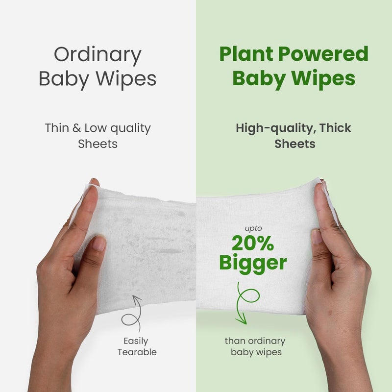 Mother Sparsh Plant Powered Natural Care Baby Wipes - 60 Pcs (Pack of 8) - Cucumber Extract - Image 3
