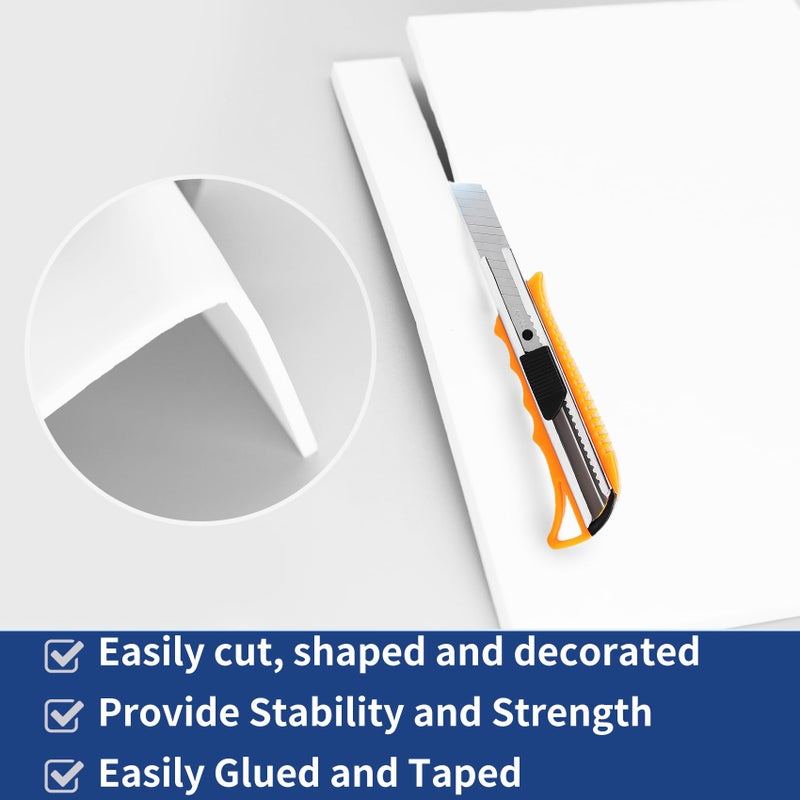 KICPEG White Foam Boards 8" x 10"- 10 Pack -Double Sided Foam Core Board Signboard for Presentations School Office Rigid Polystyrene Styrofoam Foam Sheet,Foam Board for Crafts - 3/16" Thick (5mm) - Image 5