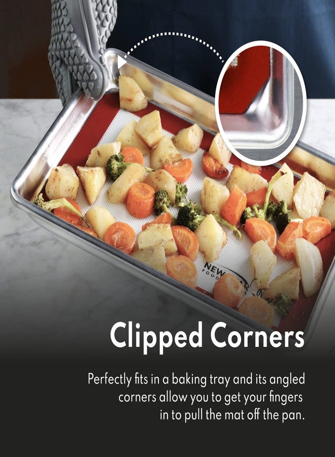 نيو ستار فود سيرفيس مجموعة صواني خبز من الألومنيوم عيار 18 وحصيرة خبز من السيليكون من نيو ستار فود سيرفيس التجارية، مقاس 18 × 26 بوصة (حجم كامل) - Image 5