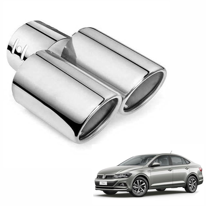 أنبوب عادم مزدوج من أسريد مع كاتم صوت مقاوم للصدأ من الفولاذ المقاوم للصدأ 1 قطعة لسيارة فولكس فاجن فيرتوس