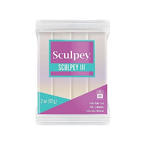 Polyform Sculpey III® Polymer Oven-Bake Clay, Pearl, Non Toxic, 2 oz. bar, Great for modeling, sculpting, holiday, DIY, mixed media and school projects.Perfect for kids & beginners! - Image 1