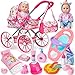 Golray 12 in Baby Doll Toys Set with Stroller for 3 4 5 6 Year Old Girl  26pcs Babydoll with Accessories Quilt PillowHighchair2 Clothes Feeding Nursing Pretend Play Toddler Girl Toy Gift 357 - Image 2