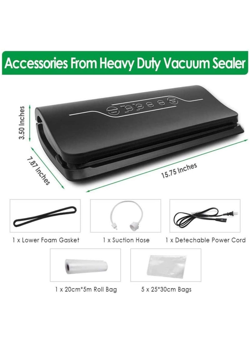 Vacuum Sealer Machine,Dry Moist Food Preservation Sealer with Touch Screen,Built-in Bag Cutter,For Sous vide Starter Kit included Bags and Hose