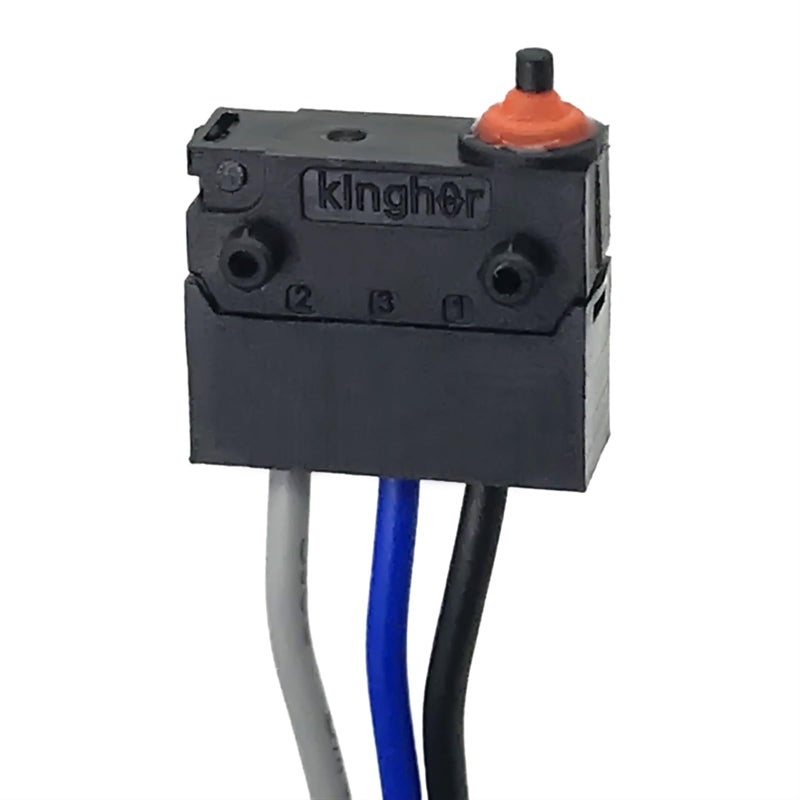 IP67 مقاوم للماء مفتاح صغير 3 دبوس رافعة زر مطاطي قفل إلكتروني D2HW DW 14 7mm 3A لون رمادي - Image 2