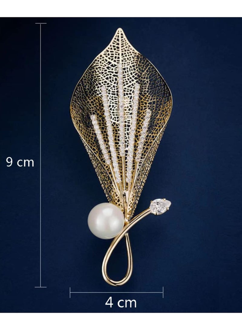 Flower Lady Brooch Pin Calla Lily Brooch Pins Elegant Pearl For Women Fashion Christmas Gift Women's Decorative Dress Accessory Fashion Costume