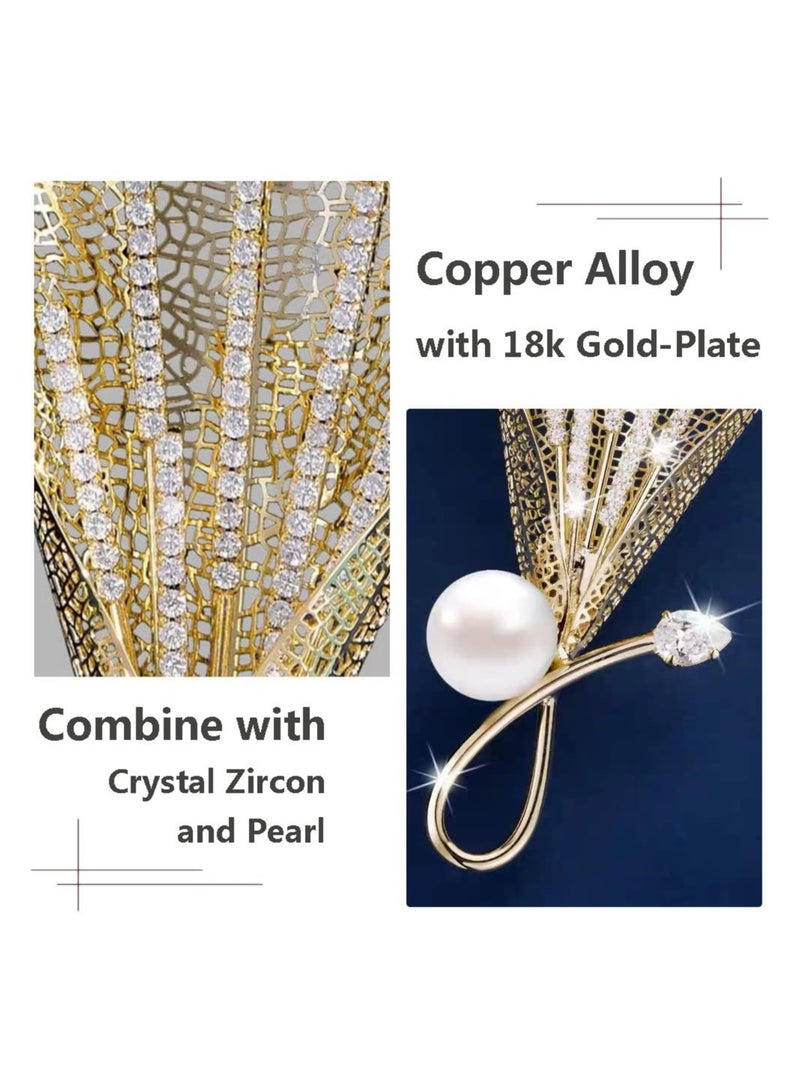 Flower Lady Brooch Pin Calla Lily Brooch Pins Elegant Pearl For Women Fashion Christmas Gift Women's Decorative Dress Accessory Fashion Costume