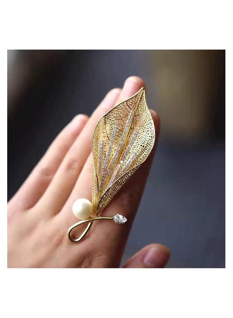 Flower Lady Brooch Pin Calla Lily Brooch Pins Elegant Pearl For Women Fashion Christmas Gift Women's Decorative Dress Accessory Fashion Costume