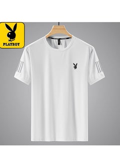 PLAYBOY تي شيرت رجالي رياضي سريع الجفاف بأكمام قصيرة من الحرير الجليدي  - Image 1